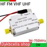 1-750MHZ 3W RF POWER Amplifier HF VHF UHF FM Transmitter DC 12V For Ham Radio Walkie Talkie Shortwave Remote Control 433M 315M