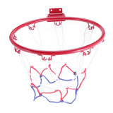 32cm Mounted Basketball Hoop Netting Metal Hanging Basket Basket-Ball Wall Rim with Screws Indoor Outdoor Sport