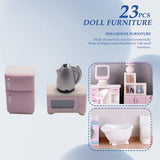 23 Pcs Kit Mini Furniture Decoration Set Miniature Dollhouse Accessories For Kid Gifts