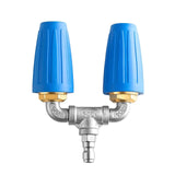 360 High Pressure Washer Dual Nozzle Rotating Spray Adaptor 4000 PSI With 1/4" Quick Connect Twin Turbo