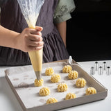 5 large stainless steel nozzles for decorating pastry utensils such as cupcakes and cookies