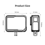 Action Camera Video Cage Metal Vlog Case Protective Housing Cold Shoe Mount Extension Replacement for GoPro Hero 12/11/10/9