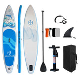 3.5m Iatable Stand Up Paddle Board PVC Surfboard Adults-Stable Versatile Portable for Surfing Racing Fishing and Yoga