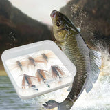 6Pcs Realistic Fly Fishing Lures Accessories Support Portable with Hook for Freshwater Gifts Anglers Beginners Saltwater