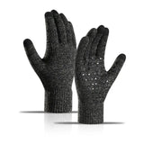 Winter Warm Windprooll Finger Knitted Gloves with Touch Screen for Outdoor Cycg Motorcycle Skiing Hand Warmer Accessories