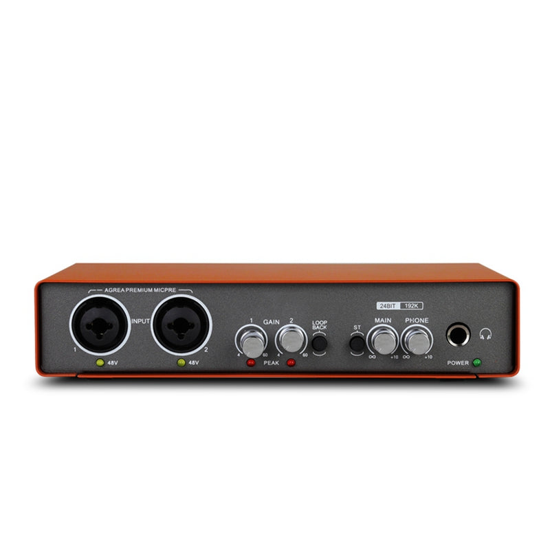 Professional Microphone Audio Interface Recording Sound Card Electric ...