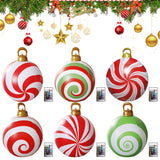 24 Inch Iatable Balls Outdoor with Light and Remote Christmas Decorations Ball Holiday Decor
