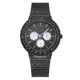 PINTIME Luxury Watch for Men Diamond Ice Out Quartz Wristwatch Stainless Steel Strap CZ Dial Waterproof 3br Casuals Reloj Hombre