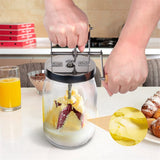 1.5 Liters - Wooden Handle Shakes Stainless Steel Gear Manual Maker, Butter Churner