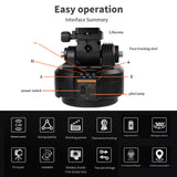 YT2000 Motorized Pan Tilt Electric Ball Object Tracking Tripod Head Payload 4.4ibs Remote Control Clip 1/4in for Video