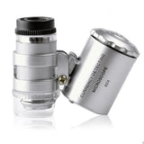 1 PCS Portable Mini Pocket 60X Microscope Handheld Magnifying Glass Loupe UV Light Currency Detector Jeweler Magnifier