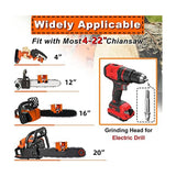 Chainsaw Sharpener Jig Orange With 5 Burr For 4-22 Inch Chainsaw And Electric Saw