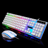G21 USB Wired Set LED Rainbow Color Backlight Gaming Computer Mouse Keyboard