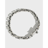 Sterling Silver Personality Vintage Distressed Cross Chain  Bracelet