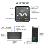 CO2 Indoor Quality Monitor, NDIR Sensor Carbon Dioxide Detector, Temperature Humidity Air Tester