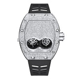 PINTIME Men Iced Out Watches Luxury Full Diamond Gold Stainless Steel Quartz Wristwatches Clock Gift Relogio Masculino