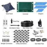 Solar Drip Kit - 7 Timing, 30 Modes, 32.8FT Automatic Watering Irrigation System Set for Garden