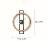 1pc Solid Wood Hollow Creative Wall Clock, Living Room Bedroom Mute Clock, Dining Room Wrought Iron Decorative Clock, Room Decor, Home Decor