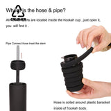 Portable Car Pipes Smoking Grass Hookah Cup with Ceramic Tobacco Bowl Cigarette Holder Narguile Complete Water Bottle