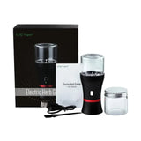 LTQ Electric Herb Grass Grinder with Glass Jar S Blade Cutting Tobacco Pipe Kitchen Spice Herbal Crusher Smoking Accessories