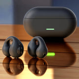 T75 Ear-Clip Bluetooth Headphones Bone Conduction Earphone Wireless Earbuds 3D Surround Stereo Bass Sports Headset with Mic