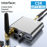 AptX-HD Bluetooth 5.2 Music Receiver HIFI Wireless Audio Adapter with 3.5mm Aux Tosk/Coaxial Output For Amplifer Car