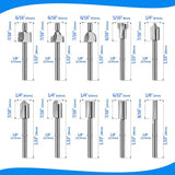20Pc HSS Carbide Engraving Bits Router Bit Set 1/8 Inch(3mm) for Rotary Tools