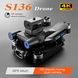 S136 Max Drone 4K HD Dual Camera GPS Obstacle Avoidance Foldable Quadcopter Brushless Helicopter Professional Photography Dron