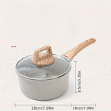 1pc  Medical Stone Saucepan, With Wooden Handle, Non-stick Pot, Small Milk Pot, Baby Food Pot, For Home Kitchen Restaurant,