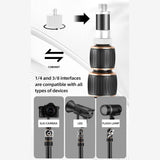 87.4" Tripod Video Stand Carbon Fiber 5section 3kg Payload Center Column 1/4"&3/8"for LED Light /Flash Light/Softbox