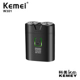 KEMEI KM-W301 Mini Pocket Full Body Washable Rotary Dual Head Electric Shaver