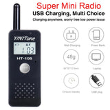 HT-108 Mini Walkie Talkie Portable with Handset Light Weight Large Capacity Lithium Battery Rechargeable