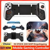 Mobile Gaming Controller Bluetooth-Compatible5.3 Turbo/Back Button/Vibration Cell Phone Gamepad ro Function for Android iOS