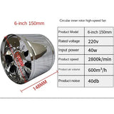 6/8inch Exhaust Home Silent Ine Pipe Duct Fan Bathroom 220V Extractor Ventilation Kitchen Toilet Wall Air Cleaning