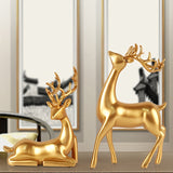 1pc Creative Fu Deer Ornament, Light Luxury Home Living Room Entryway Desktop TV Cabinet Wine Cabinet Decorations, Housewarming New Home Gift,room Decor