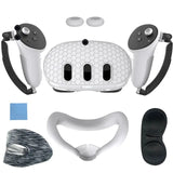 7pcs Accessories Set VR Front Shell Protector Controller Grips Anti-Scratch Protective Cover Washable for Meta Quest 3