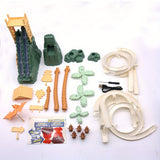 1 Set Of Plastic Green Dinosaur Breakthrough Big Adventure Climbing Stair Track, Electric Luminous Sound Toy