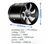 220V 4/6/7/8/10/12inch round duct exhaust fan Air Ventilator Metal Pipe Ventilation vent Exhaust Fan for Household kitchen