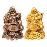 Laughing Buddha Resin Statue - Fengshui Home Decor with Money Frog