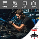Car Maintenance Liftable Metal Chair for nical Workshop Adjustable Roller Wheels Seat Garage with Tray Stool Tool