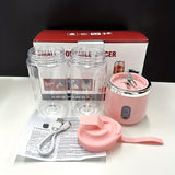 1set, Electric Portable Juicer With 2 Cups, USB Rechargeable Mini Blender Fresh Juice Cup, Personal Size Blender For Smoothies
