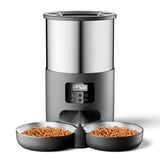 4L APP Pet Feeder Large Capacity Stainless Steel Food Bucket Automatic Cat and Dog Feeding Bowl
