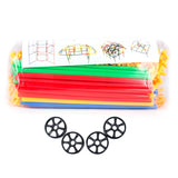 310PCS Straw Constructor STEM Building Blocks For Kids'education,Colorful Plastic Engineering Toys Gift With Wheels