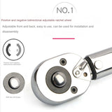 1/2 10-150N Fast Tire Adjustable Ratchet Auto Repair Kg Torque Positive and Negative Socket Wrench