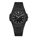 PINTIME Fashion Business Mens Watches Large Face Analog Quartz Wristwatch For Man Matte Stainless Steel Band Reloj Hombre Gifts