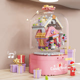 New Music Box Candy House Building Bloc DIY Doll house NewYear Santa Claus Children Gifts Decoration Merry Christmas