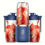 1set, Electric Portable Juicer With 2 Cups, USB Rechargeable Mini Blender Fresh Juice Cup, Personal Size Blender For Smoothies