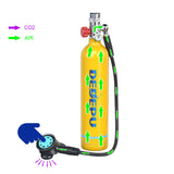 Oxygen Tank Snorkeg Portable Lung for Under 15-25 Minutes Scuba Diving Mask Combination