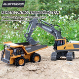 Children's Alloy Remote Control Excavator Simulation Digger Charging Model Remote Control Engineering Vehicle Model