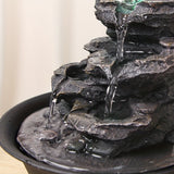 1pc Spinning Orb Rock Cascading Tabletop Fountain Zen Meditation Indoor Waterfall Feature With LED Light For Home Office Bedroom Decor, Relaxation Fountain, Holiday Gifts